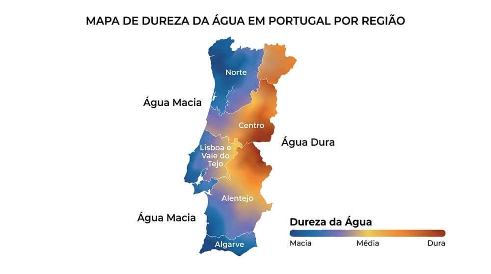 mapa dureza da água portugal por município