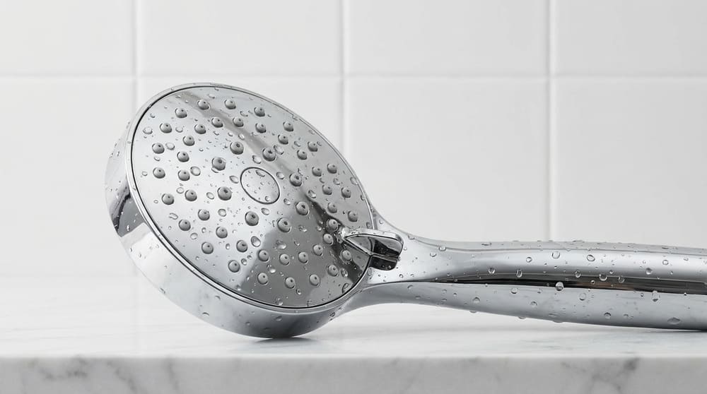 melhor chuveiro de mão cromado em casa de banho moderna