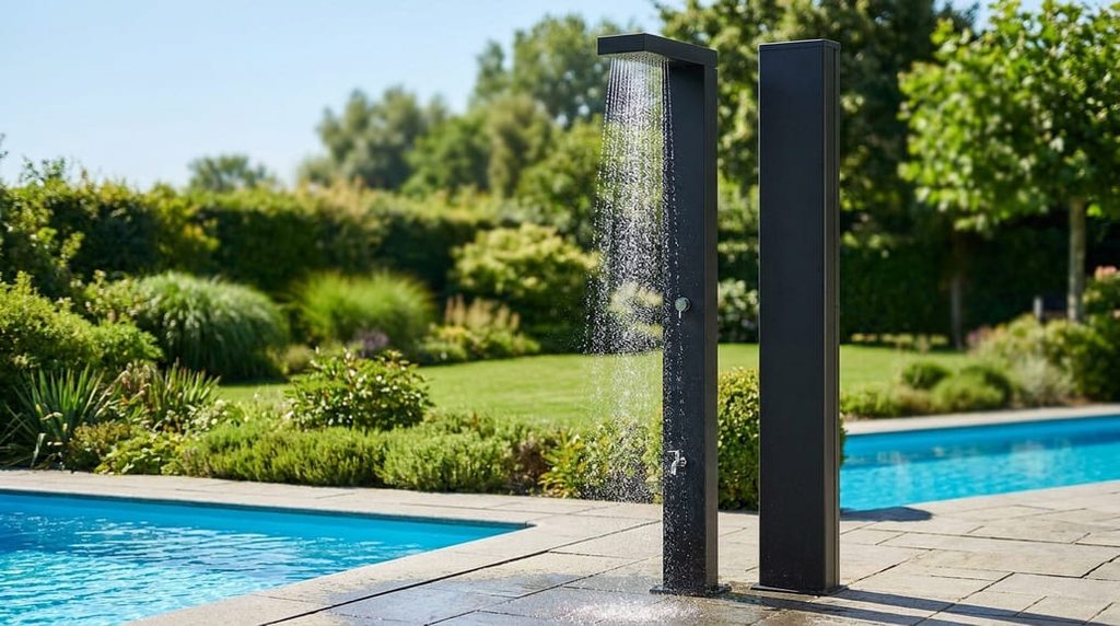 melhor chuveiro solar para jardim e piscina com água quente sem eletricidade